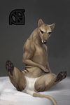 ambiguous_gender anthro cosmiclife mammal marsupial semi-anthro simple_background spreading thylacine 