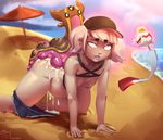  2017 5_fingers abdominal_bulge all_fours beach beach_umbrella bestiality bikupan breasts butt chimecho clothed clothing cloud cum cum_inside female feral fingers freckles from_behind_position gastrodon gastropod group hair human interspecies mammal nintendo not_furry open_mouth outside pok&eacute;mon pok&eacute;philia purple_eyes sand seaside sex short_hair shorts_pull sky slime slug small_breasts translucent transparent_clothing video_games water west_gastrodon white_hair 