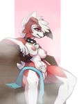  anthro breasts claws collar female lycanroc muscular muscular_female nintendo nipples nude pok&eacute;mon pussy serpentine-drifter sitting solo video_games 