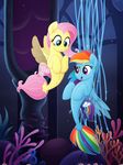  2017 absurd_res cutie_mark duo female fluttershy_(mlp) friendship_is_magic hair hi_res hooves long_hair multicolored_hair my_little_pony my_little_pony_the_movie open_mouth pink_hair rainbow_dash_(mlp) rainbow_hair sea_pony selenophile 