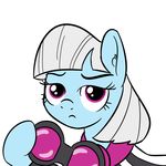  earth_pony equine eyewear feathers female feral friendship_is_magic fur glasses hair hi_res horse looking_at_viewer mammal my_little_pony photo_finish_(mlp) pony reaction_image solo unimpressed white_hair yakoshi_(artist) 
