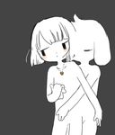  anthro asriel_dreemurr caprine chara_(undertale) child cub duo featureless_crotch female from_behind_(disambiguation) fur goat hug human human_on_anthro interspecies jewelry male male/female mammal necklace nude semi undertale video_games white_fur young 