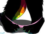  2017 4_toes barefoot black_fur blue_fur claws clothed clothing cloufy digital_media_(artwork) fan_character feet female foot_fetish fur green_fur hi_res hindpaw mammal multicolored_fur orange_fur panties pawpads paws purple_fur rainbow_fur red_fur simple_background solo toe_claws toes underwear white_background 