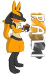  absurd_res alpha_channel alternate_color anthro aurapup biped blush bracelet eating english_text eyes_closed eyewear fan_character fur glasses hi_res holding_object jewelry lucario male mammal nintendo orange_fur pok&eacute;_puff pok&eacute;mon poke_puff rali simple_background smile solo standing tan_fur text transparent_background video_games 