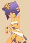  5_fingers :3 animal_crossing ankha anthro bandage bangs bare_shoulders between_fingers blonde_hair blunt_bangs blush bob_cut breasts brown_background cat cleavage clothed clothing cobra digital_media_(artwork) dressing egyptian eyeliner featureless_crotch feline female front_view fur hair headpiece jewelry kemono makeup mammal medium_breasts mouth_closed multicolored_fur multicolored_hair multicolored_tail nintendo portrait purple_eyes purple_fur purple_hair purple_stripes purple_tail reptile scalie signature simple_background skinny_tail smile snake solo standing striped_fur striped_hair striped_tail stripes tabby three-quarter_portrait tomeka_jun two_tone_fur two_tone_hair two_tone_tail under_boob video_games yellow_fur yellow_stripes yellow_tail 