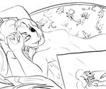  anthro bedroom_eyes breasts draw_me_like_one_of_your_french_girls eye_patch eyewear female fish haaru hair half-closed_eyes humor long_hair lying marine nipples on_back open_mouth parody seductive smile sofa undertale undyne video_games 