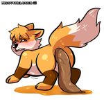  alpha_channel ambiguous_gender anus butt canine coolperez8 featureless_crotch feces feral foxy_fluffytail fur male mammal missvtheloser multicolored_fur nude rear_view scat simple_background 