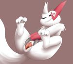  3_toes anus black_nose claws digital_media_(artwork) doublepopsicle female feral grin hi_res masturbation nintendo pok&eacute;mon presenting presenting_pussy pussy simple_background sitting slightly_chubby smile solo spread_pussy spreading toe_claws toes vaginal vaginal_masturbation video_games zangoose 