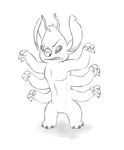  2016 4_fingers 6_arms alien antennae digital_drawing_(artwork) digital_media_(artwork) disney experiment_(species) experiment_627 head_tuft hi_res lilo_and_stitch multi_arm multi_limb notched_ear simple_background sketch sneer solo solosandwich white_background 