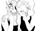  anthro clothed clothing facepalm female fish haaru hair hand_over_shoulder laugh long_hair marine parody smile undertale undyne video_games 