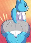  anthro big_butt blue_fur bluefur butt cartoon_network cartoons cat clothing cute eye_contact feline female first_person_view fur la-frugele lafrugele mammal nicole_watterson skirt smile solo the_amazing_world_of_gumball theamazingworldofgumball toony 