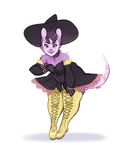  anthro blush breasts clothed clothing female hat looking_at_viewer mammal megumigoo mouse rodent slightly_chubby smile solo standing witch_hat 