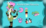  &lt;3 3_fingers anthro digitigrade dragon female fur furred_dragon hair horn katherine_silvera_(kat) markings model_sheet orange_markings pawpads pink_hair red_eyes smile solo thekatdragon49 tongue 