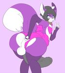  &lt;3 &lt;3_eyes anal anthro backsack balls big_penis black_hair blue_eyes butt canine clothed clothing collar fingering fox fur girly hair heart_marking huge_penis hyper hyper_penis mammal partially_clothed peace_sign_(disambiguation) penis presenting purple_fur quote_(quotefox) quotefox simple_background solo white_fur 