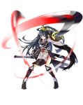  ahoge black_hair full_body hair_ornament katana long_hair official_art okayama_(oshiro_project) oshiro_project oshiro_project_re purple_eyes solo sword transparent_background tsurukame very_long_hair weapon 