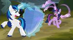  battle cutie_mark duo equine feathered_wings feathers female feral fight friendship_is_magic hair horn kyojiogami magic male mammal my_little_pony purple_eyes shining_armor_(mlp) twilight_sparkle_(mlp) unicorn wings 