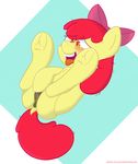  ahegao anus apple_bloom_(mlp) blush dock earth_pony equine female feral friendship_is_magic hair hair_bow hair_ribbon hi_res horse looking_pleasured mammal masturbation messy_hair my_little_pony open_mouth pony purplealacran pussy pussy_juice red_hair ribbons simple_background solo spread_legs spreading tongue underhoof young 