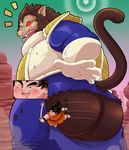  brown_fur butt clothing damingo dragon_ball dragon_ball_z fur male oozaru red_eyes saiyan torn_clothing vegeta 