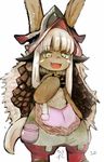 artist_request brown_eyes furry grey_hair long_hair made_in_abyss nanachi_(made_in_abyss) open_mouth rabbit 
