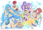  aqua_(fire_emblem_if) bikini blonde_hair blue_hair blush bow breast_envy breasts camilla_(fire_emblem_if) cleavage elise_(fire_emblem_if) fire_emblem fire_emblem_heroes fire_emblem_if flat_chest hinoka_(fire_emblem_if) hiyori_(rindou66) jewelry large_breasts long_hair looking_at_viewer medium_breasts multiple_girls open_mouth purple_eyes purple_hair sakura_(fire_emblem_if) short_hair siblings sisters small_breasts smile swimsuit twintails veil very_long_hair water 