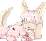  artist_request eyes_closed furry made_in_abyss nanachi_(made_in_abyss) open_mouth white_hair 