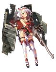  aizuwakamatsu_(oshiro_project) antique_firearm architecture armor breastplate castle east_asian_architecture firearm full_body gun hairband holding holding_weapon horns kekemotsu looking_at_viewer no_panties official_art oshiro_project oshiro_project_re red_eyes rifle shachihoko short_hair smile solo thighhighs torn_clothes torn_legwear transparent_background wavy_mouth weapon white_hair 