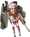 aizuwakamatsu_(oshiro_project) antique_firearm architecture armband armor breastplate castle east_asian_architecture firearm full_body gun hairband holding holding_weapon horns kekemotsu looking_at_viewer no_panties official_art oshiro_project oshiro_project_re red_eyes rifle scope shachihoko short_hair smile solo thighhighs torn_clothes torn_legwear transparent_background wavy_mouth weapon white_hair 