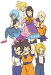  5boys android_18 annoyed aqua_eyes armor arms_behind_back baby bald belt black_eyes black_footwear black_hair black_shirt blonde_hair blue_eyes blue_hair boots bulma chi-chi_(dragon_ball) child chinese_clothes closed_eyes couple dougi dragon_ball dragon_ball_z earrings eyebrows_visible_through_hair father_and_son frown gloves hand_on_own_face hands_on_hips happy highres jewelry kuririn looking_at_another looking_at_viewer looking_away looking_down mother_and_son multiple_boys multiple_girls necklace open_mouth outstretched_arms outstretched_hand pants pearl_necklace serious shirt shoes short_hair simple_background sitting smile son_gohan son_gokuu spiked_hair standing super_saiyan sweatdrop text_focus tied_hair tkgsize trunks_(dragon_ball) vegeta waistcoat white_background white_shirt wristband 