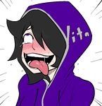  ahegao artist_request black_hair blush hoodie personification purple_eyes tears tongue_out vita 