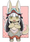  artist_request brown_eyes furry grey_hair made_in_abyss nanachi_(made_in_abyss) open_mouth 