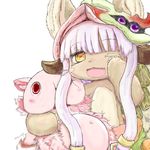  artist_request brown_eyes furry made_in_abyss nanachi_(made_in_abyss) open_mouth white_hair 