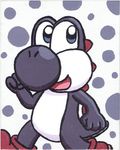  2017 dinosaur duck_hunt_dog_(artist) male mario_bros nintendo open_mouth painting_(artwork) scalie smile solo tongue traditional_media_(artwork) video_games yoshi 