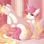  2017 cutie_mark equine evehly feathered_wings feathers female feral friendship_is_magic hair hooves horn long_hair looking_at_viewer mammal my_little_pony princess_celestia_(mlp) solo underhoof winged_unicorn wings 
