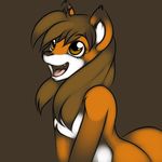  2013 anthro brown_eyes brown_hair canine chest_tuft countershading cute digital_media_(artwork) ear_tuft eyebrows eyelashes female fox fur hair half-length_portrait happy hi_res inner_ear_fluff kloudmutt long_hair mammal multicolored_fur naturally_censored nude open_mouth orange_body orange_fur portrait shoulder_tuft solo tuft white_belly white_countershading white_fur 