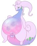  2_fingers 2_toes blush dragon egg eyelashes female goodra green_eyes joekabox looking_down madamsquiggles nintendo pok&eacute;mon pregnant sitting_on_tail slime smile solo toes translucent_body video_games 
