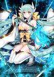  aqua_hair bangs bare_shoulders bikini bikini_under_clothes blush bow breasts cleavage commentary_request dragon_horns fate/grand_order fate_(series) full_body hair_bow hair_ornament horns japanese_clothes kimono kiyohime_(fate/grand_order) long_hair long_sleeves looking_at_viewer low_twintails medium_breasts obi off_shoulder parted_lips sash smile solo squatting swimsuit tabo thighhighs twintails very_long_hair white_legwear wide_sleeves yellow_bikini yellow_bow yellow_eyes yuzushiro 