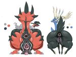  anus butt cervine cervix darth_saburou deer dragon duo female gaping hooves hyper legendary_pok&eacute;mon mammal nintendo pok&eacute;mon puffy_anus pussy simple_background spread_butt spreading video_games white_background wings wyvern xerneas yveltal 