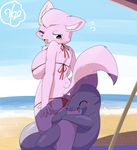 artist_request bikini borrowed_character furry leopard pink_hair seasale short_hair smile swimsuit 