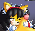  anthro black_hair blush canine cat dick_rub duo erection face_rub feline female fox fur hair hand_on_cock honey_the_cat looking_at_viewer male male/female mammal miles_prower penis rubbing senshion sex smile sonic_(series) teasing video_games yellow_fur young 
