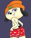  boxers_(clothing) butt canine clothing dog looking_at_viewer male mammal parappa parappa_the_rapper rear_view smile solo sunflower_of_evil underwear video_games 