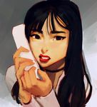  black_eyes black_hair nayeon_(twice) phone tagme twice_(group) 