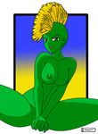  breasts dragon female image_comics mohawk nipples nude ranwolf savage_dragon scalie she-dragon solo unknown_artist 