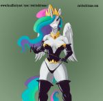  anthro armwear clothing corset crown dominatrix elbow_gloves equine female friendship_is_magic gem gloves hair horn horse jewelry lingerie mammal multicolored_hair multicolored_tail my_little_pony panties pony princess_celestia_(mlp) purple_eyes riding_crop rubber smile solo thigh_boots underwear whip winged_unicorn wings zwitterkitsune 