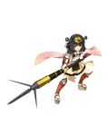  armor black_hair full_body hair_ornament hairband hand_on_hip holding holding_spear holding_weapon looking_at_viewer ootakasayama_(oshiro_project) oshiro_project oshiro_project_re polearm short_hair skirt smile solo spear thighhighs transparent_background weapon yellow_eyes yuunagi_(seventh_heaven) 