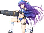  :d artist_request bandana cannon detached_sleeves from_side full_body holding holding_weapon long_hair male_swimwear midriff navel official_art open_mouth oshiro_project oshiro_project_re purple_eyes purple_hair sailor_bikini sailor_collar smile solo swim_trunks swimwear transparent_background v-shaped_eyebrows very_long_hair wakamatsu_(oshiro_project) weapon 