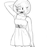  clothed clothing dress eye_patch eyes_closed eyewear female fish haaru hair hat long_hair marine simple_background smile undertale undyne video_games white_background 