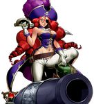  aileen_(metal_slug) bottle cannon cutlass_(sword) drill_hair eyepatch hat metal_slug metal_slug_attack midriff navel official_art pirate pirate_hat solo sword transparent_background weapon 