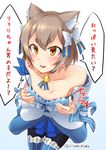  :3 :d absurdres animal_ears armpits bangs bare_shoulders black_legwear blue_background blue_choker blue_dress blue_legwear blue_ribbon blush bob_cut bolo_tie bow bow_dress breasts brown_hair cat_ears choker cleavage collarbone commentary_request cowboy_shot cross-laced_clothes detached_sleeves dress dress_bow dress_pull eyebrows_visible_through_hair eyelashes felix_argyle frilled_dress frills front-tie_top gradient gradient_background hair_between_eyes hair_bow hair_ribbon highres jewelry kirisame_mia lace lace-trimmed_dress lace-trimmed_sleeves layered_dress leaning_forward legs_together looking_at_viewer male_focus motion_lines onomatopoeia open_mouth orange_eyes otoko_no_ko pantyhose parted_bangs pendant puffy_chest re:zero_kara_hajimeru_isekai_seikatsu ribbon shiny shiny_skin short_dress short_eyebrows short_hair simple_background smile solo sound_effects spaghetti_strap speech_bubble standing striped striped_legwear striped_ribbon teeth text_focus thick_eyebrows thighhighs thighhighs_over_pantyhose translated twitter_username vertical-striped_dress vertical-striped_legwear vertical_stripes white_background white_bow 