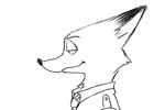  ahiru621 animated anthro black_and_white canine clothing disney fox hat male mammal monochrome nick_wilde police_uniform signature smile solo uniform zootopia 