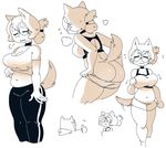  anthro big_breasts big_butt blush bouncing_breasts breasts butt canine clothing dog eyelashes eyes_closed eyewear female gats glasses hair male mammal slightly_chubby thumbs_up undressing 